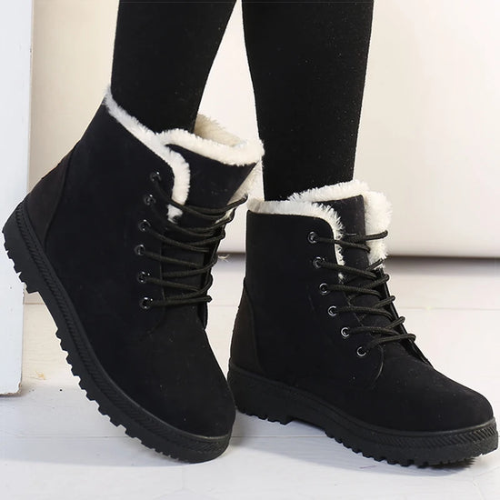 Women Boots Warm Fur Ankle Boots For Women Winter Shoes With Heels Snow Boots Winter Botas Mujer 2024 Women&