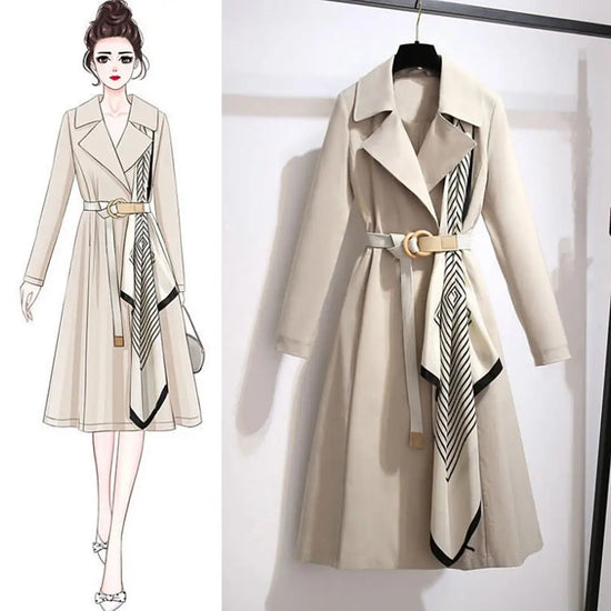 Women’s Elegant Trench Coat Windbreaker