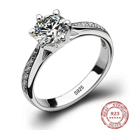 Luxury 925 Sterling Silver Diamond Ring